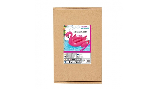 Alert Splash Opblaasbaar Flamingo Eiland 240x180 cm