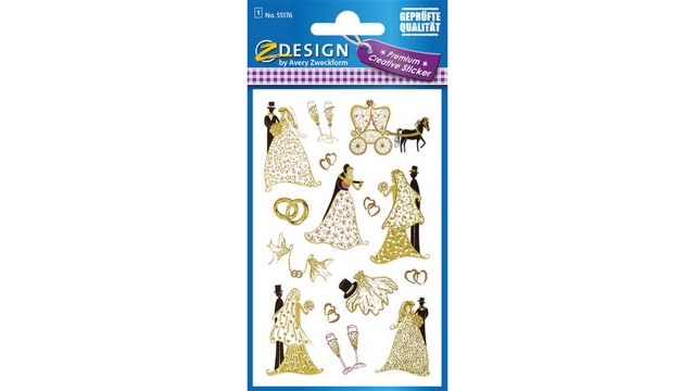 Avery AV-55176 Z-Design Creative Stickers Bruidspaar 1 Vel