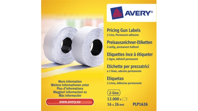 Avery AV-PLP1626 Prijstangetiketten Permanent 26x16mm Wit 10 Rol In Doos