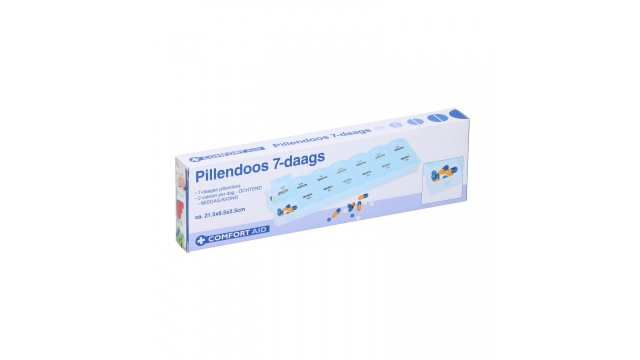 Comfort Aid Pillendoos 7-daags 2x6.4x21.5 cm Blauw/Wit