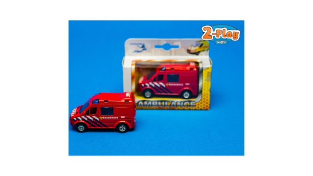 Diecast Pull Back Brandweer 8 cm