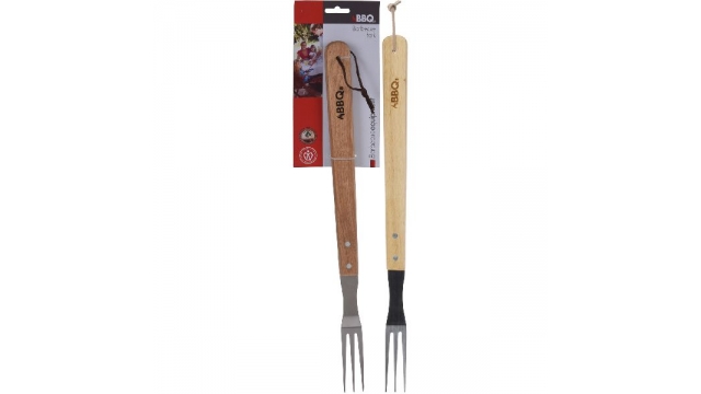 BBQ Vork RVS/Hout 46x7cm