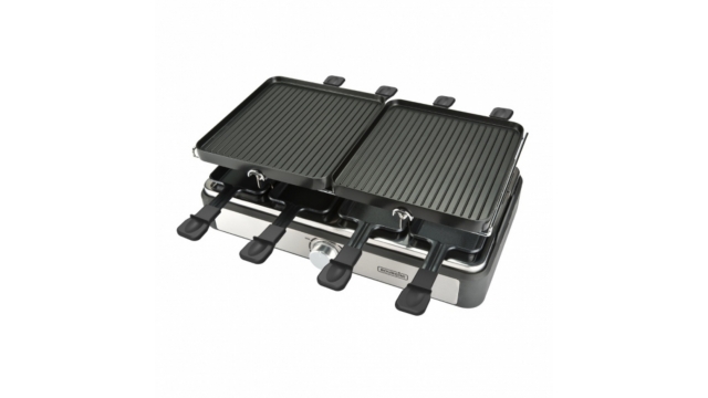 Bourgini Gourmette Raclette Grill 8 Personen Zwart/RVS