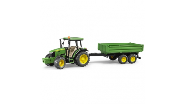 Bruder Tractor John Deere 5115M met Aanhanger