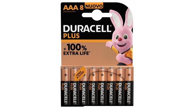 Duracell Alkaline Plus Batterij AAA 8 Pack