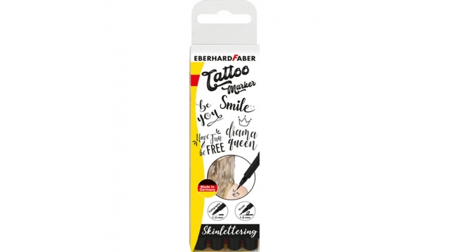 Eberhard Faber EF-559506 Tattoo Marker Skinlettering 4 Stuks Zwart