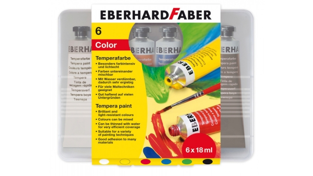 Eberhard Faber EF-575505 Plakkaatverf 6 Kleuren Tube 18 Ml