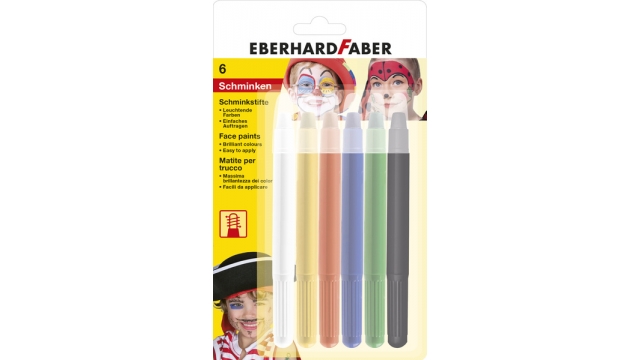 Eberhard Faber EF-579107 Schminkstiften Draaibaar Set 6 Kleuren Op Blisterkaart