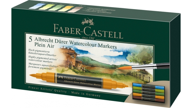 Faber Castell FC-160309 WK25Aquarel Marker FC AlbrechtDürer 5 Stuks Plein Air