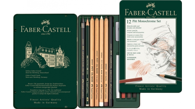 Faber Castell FC-112975 Pitt Monochrome Set Faber-Castell 12-delig Medium