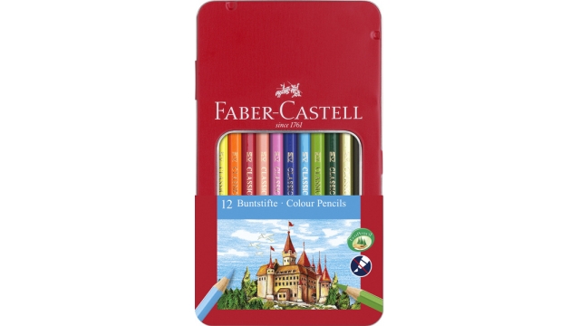 Faber Castell FC-115801 Kleurpotlood Castle Zeskantig Metalen Etui 12 Stuks