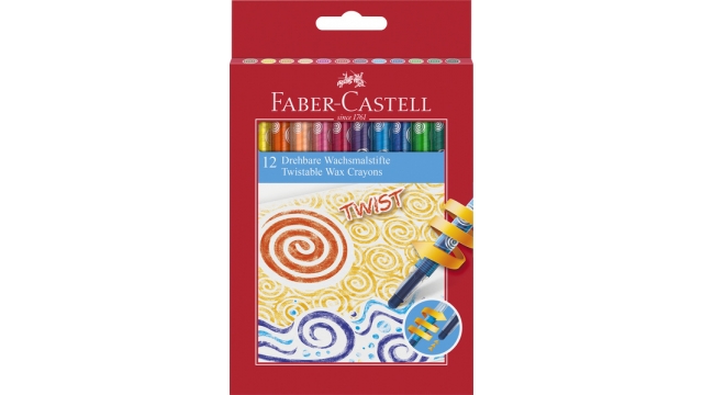 Faber Castell FC-120003 Waskrijt Faber-Castell Draaibaar 12 Stuks