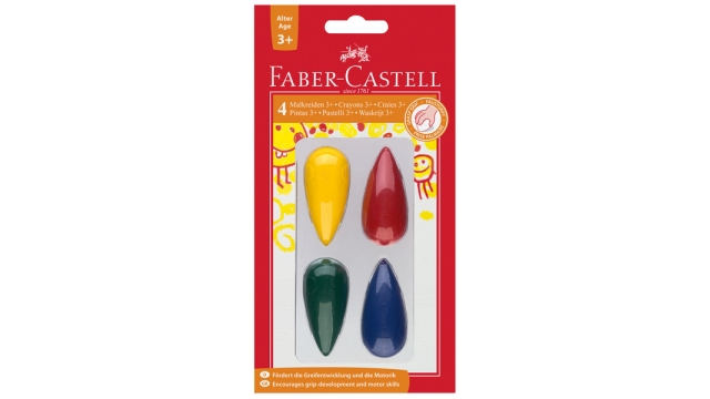 Faber Castell FC-120405 Waskrijt Faber-Castell Druppelvormig 4 Stuks Blister