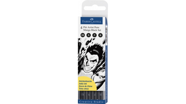 Faber Castell FC-167132 Tekenstift Pitt Artist Pen Manga 4-delig Etui Black