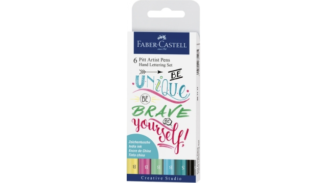 Faber Castell FC-267116 Tekenstift Faber-Castell Pitt Artist Pen Handlettering I 6-delig Etui