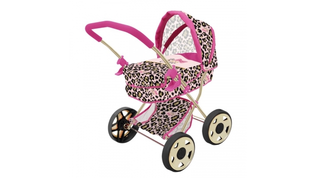 The Glam Crew Poppenwagen Daisy met Luipaardprint Roze/Goud