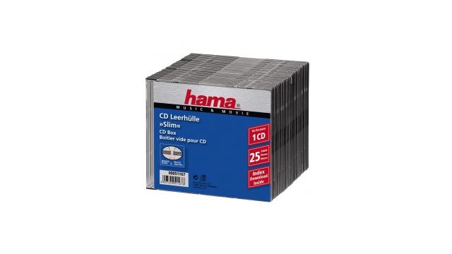 Hama CD Slim Box Zwart 25Pak