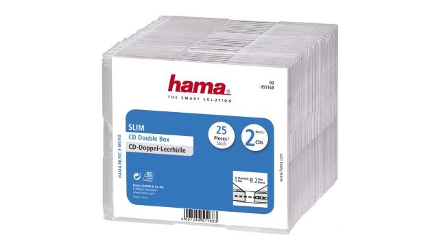 Hama CD Slim Dubbel Jewel Case 25-pack