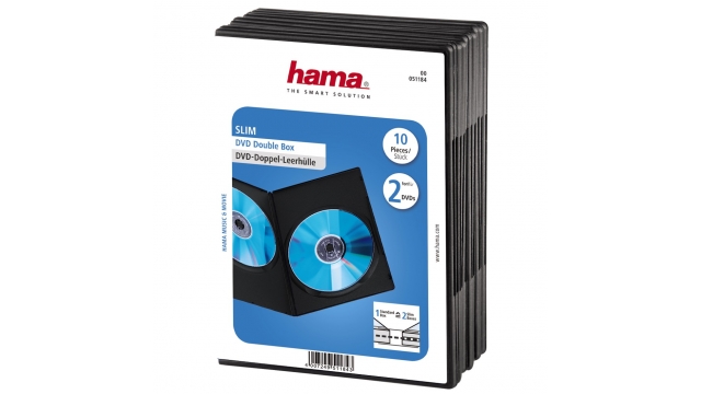 Hama Dvd Slim Box Dubbel Zwart 10 Stuks