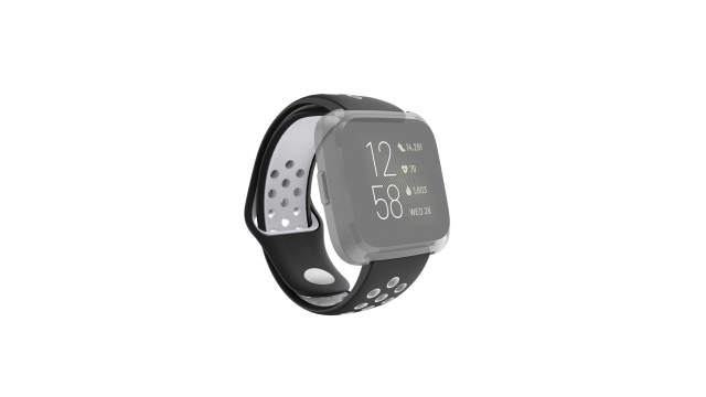 Hama Sportpolsband Voor Fitbit Versa 2/Versa (Lite) Ademend Horlogebandje Zw.