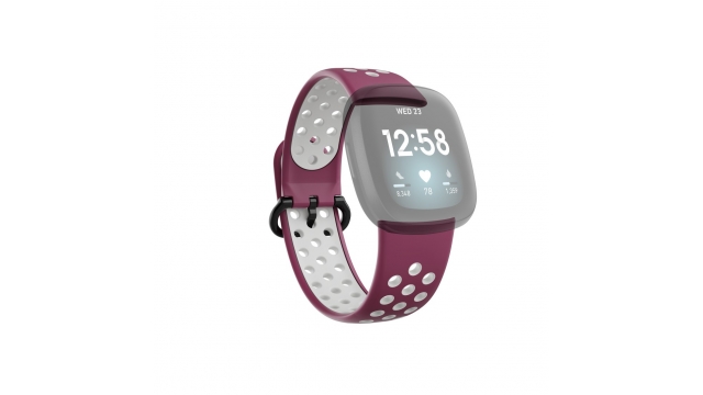 Hama Sportpolsband Voor Fitbit Versa3/Sense Ademend Universeel Bordeaux/grijs