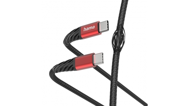 Hama Oplaadkabel Extreme USB-C - USB-C 1,5 M Nylon Zwart/rood