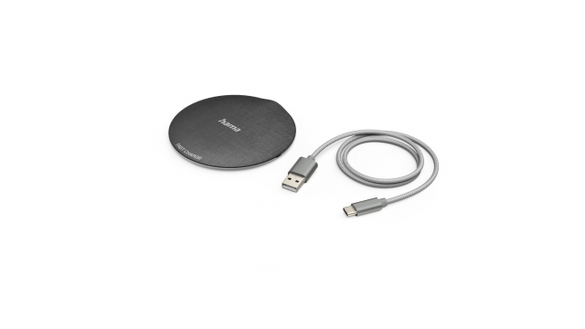 Hama Wireless Charger QI-FC10 Metal 10 W Draadl. Smartphone-oplaadpad Z/w