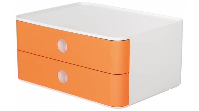 HAN HA-1120-81 Smart-box Allison Met 2 Lades Abrikoos Oranje, Stapelbaar