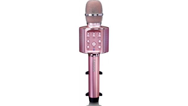 Lenco BMC-090PK Bluetooth Karaoke Microfoon met Speaker en Verlichting Roze