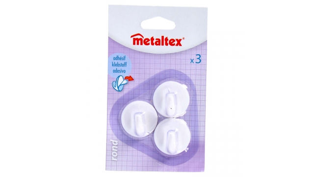 Metaltex Plakhaken 3 Stuks Wit