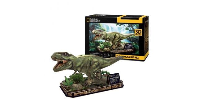 National Geographic Houten 3D Puzzel Tyrannosaurus Rex 52 Stukjes