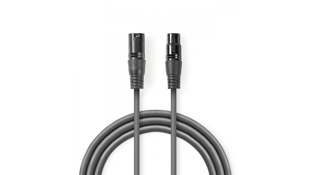 Nedis COTH15010GY05 Gebalanceerde Xlr-audiokabel Xlr 3-pins Male - Xlr 3-pins Female 0,5 M Grijs