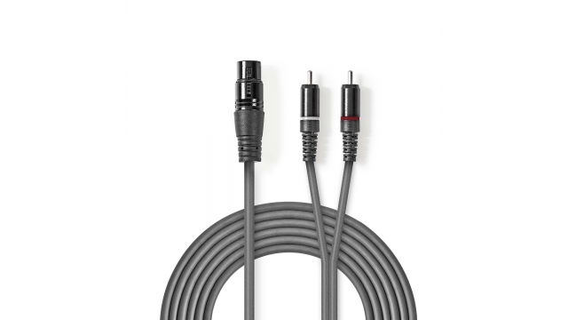 Nedis COTH15220GY30 Xlr-audiokabel Xlr 3-pins Female - 2x Rca Male 3,0 M Grijs