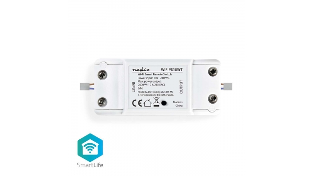 Nedis WIFIPS10WT Smartlife Schakelaar Wi-fi 2400 W Kroonsteentjes App Beschikbaar Voor: Android™ & Ios 90 X 40 X 25 Mm