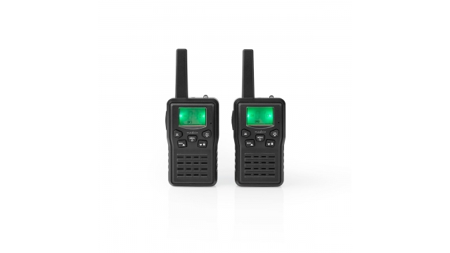 Nedis WLTK1010BK Walkietalkie Bereik 10 Km 8 Kanalen Vox Oplaadstation 2 Stuks Zwart