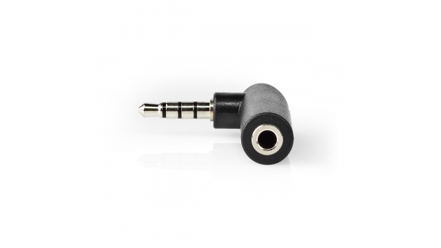 Nedis CAGB22980BK Stereo-audioadapter 3,5 Mm Male - 3,5 Mm Female 90° Gehoekt 4-polig Zwart