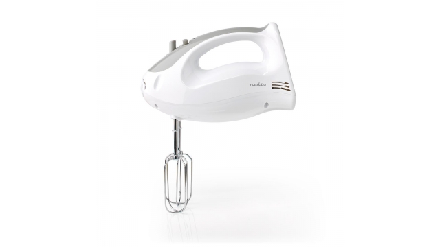 Nedis KAHM100CWT Handmixer 200 W 5-snelheden Turbo-functie 2 Deeghaken / 2 Kloppers Grijs / Wit