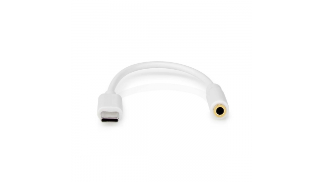 Nedis CCGB65950WT01 Usb-adapter Usb 2.0 Usb-c™ Male 3,5 Mm Female 0.10 M Rond Vernikkeld Pvc Wit Doos