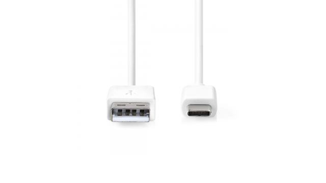 Nedis CCGB60600WT10 Usb-kabel Usb 2.0 Usb-a Male Usb-c™ Male 480 Mbps Vernikkeld 1.00 M Rond Pvc Wit Doos