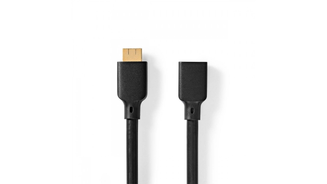 Nedis CVGP35090BK10 Ultra High Speed ​​hdmi™-kabel Hdmi™ Connector Hdmi™ Female 8k@60hz 48 Gbps 1.00 M Rond 7.9 Mm Zwart Envelop