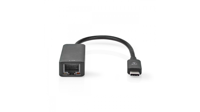 Nedis CCGB64960BK02 Usb-netwerkadapter Usb 3.2 Gen 1 2.5 Gbps Usb-c™ Male Rj45 Female 0.20 M Rond Vernikkeld Vertind-koper Zwart Doos