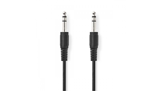 Nedis CAGL23000BK20 Stereo-audiokabel 6,35 Mm Male 6,35 Mm Male Vernikkeld 2.00 M Rond Zwart Label