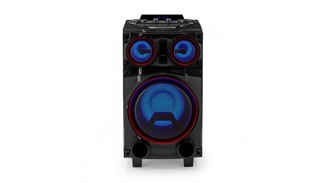 Nedis SPPT800BK Bluetooth® Party Speaker Maximale Batterijduur: 6.5 Uur 120 W Handgreep Feestverlichting Equalizer Zwart