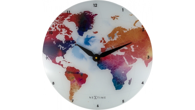 NeXtime NE-8187 Wandklok Colorful Ø43 Glas Multicolor