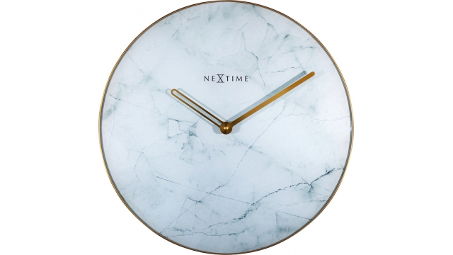 NeXtime NE-8189WI Wandklok Marble Ø 40 Cm Wit