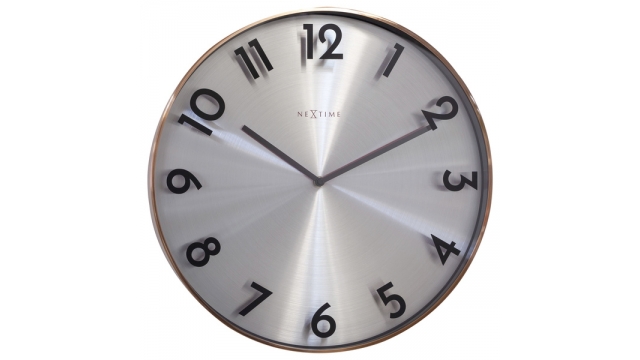 NeXtime NE-3289CO Metalen Wandklok - 40cm -Stille Klok - Metaal - "Reflection"