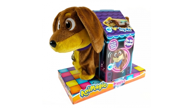 Animagic Knuffel Hond Diggles + Geluid