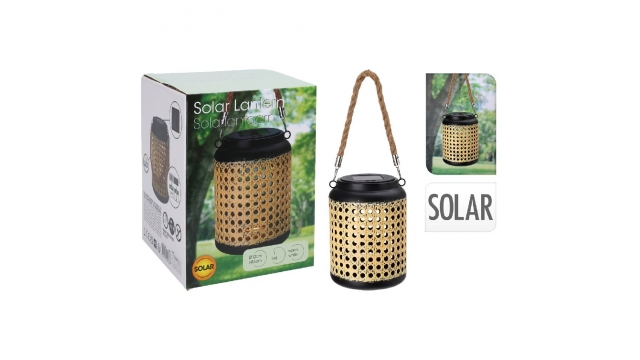 Rotan LED-Solarlamp 12x16 cm