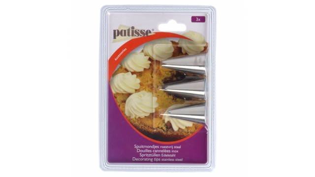 Patisse Spuitmondjes 3 Stuks RVS