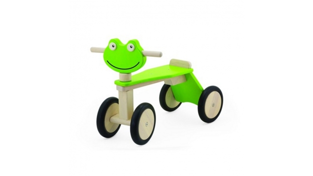 Pintoy Houten Loopfiets Kikker met 4 Wielen Groen